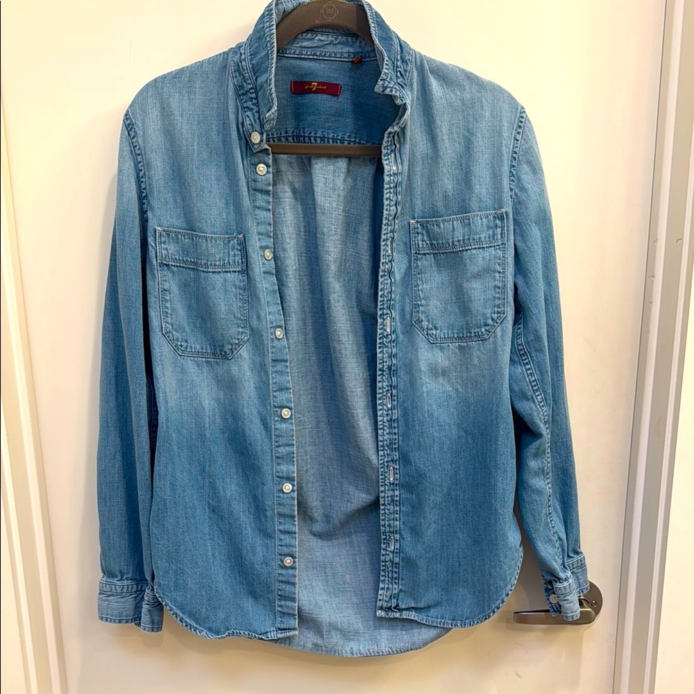 7 For All Mankind Light Blue Denim Shirt